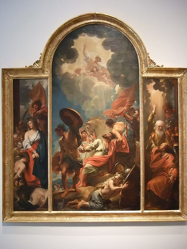 Altarpiece depicting the conversion of Saint Paul by Benjamin West American 1786 CE oil on canvas by mharrsch.