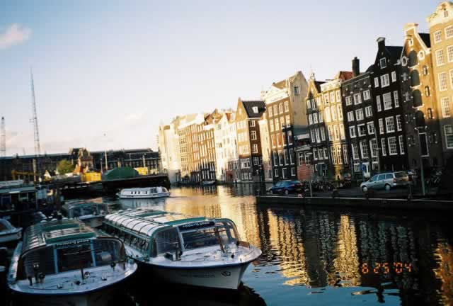 Walking along the canal from the station