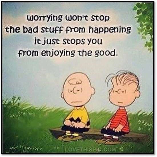 Mike Wasserman on Twitter: ""Worrying won't stop the bad stuff from happening, it just stops you from enjoying the good." #WisdomWednesday #WednesdayWisdom… https://t.co/3fM3dPyb5n"